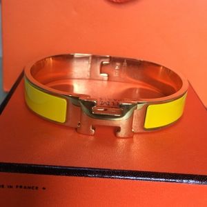 Yellow Clic Jaune Tennis Gold Hardware Pm Bracelet